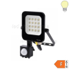 LED SMD Fluter mit Bewegungsmelder 90° schwarz 10W warmweiß