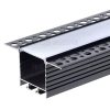 LED Profil Typ Oh eloxiert schwarz mit opaler Abd. Trockenbau SET 2m
