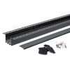 LED Profil Typ Oh eloxiert schwarz mit schwarzer Abd. Trockenbau SET 2m