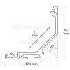 LED Eckprofil CORNER 20N Aluminium eloxiert 200cm