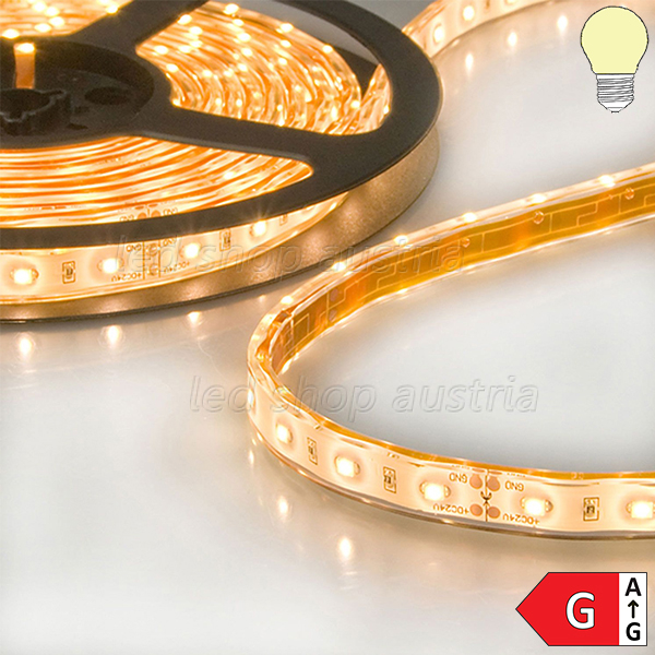 LED Strip 24V IP68 60 LED/m 5m selbstklebend warmweiß