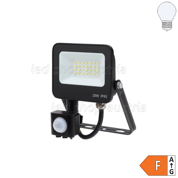 LED SMD Fluter mit Bewegungsmelder 120° schwarz 20W kaltweiß