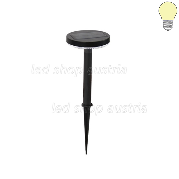 1W LED Solarleuchte mit Erdspieß schwarz IP65 warmweiß