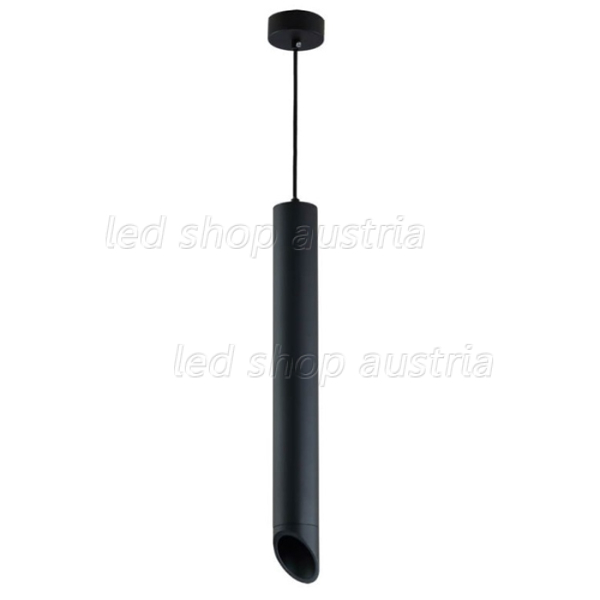 LED Pendelleuchte Slanted GU10 50cm schwarz mit schwarzen Reflektor
