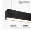 SET: LED Aufbau- Hängeprofil Suspend_2 2000mm schwarz