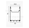 SET: LED Aufbau- Hängeprofil Suspend_2 2000mm schwarz