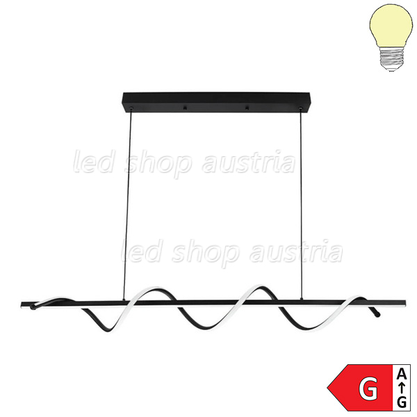 30W LED Pendelleuchte schwarz 120cm