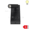2W Wandleuchte Spot 38° schwarz mit Schalter und USB warmweiß