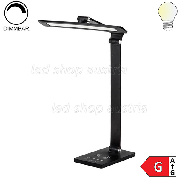 7W LED Tischleuchte CCT mit wireless charging für Smartphones schwarz