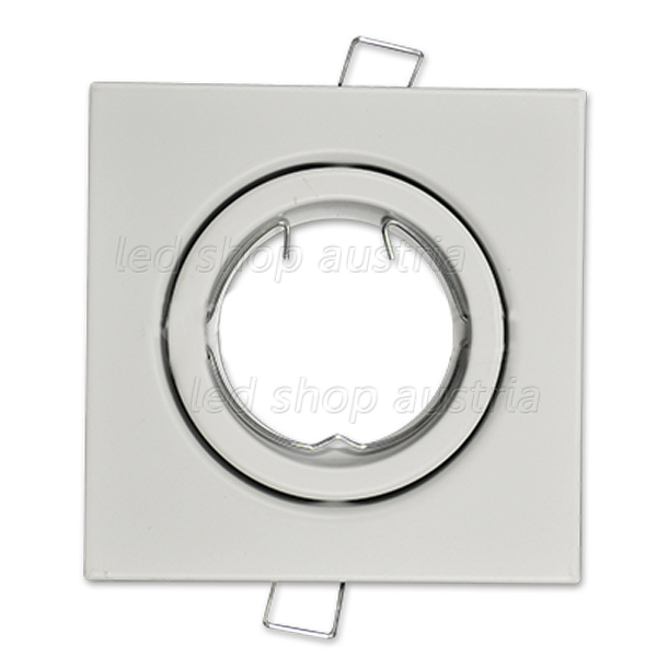 Einbaurahmen quadr. für 50mm LED Spots Stahlblech weiß schwenkb.